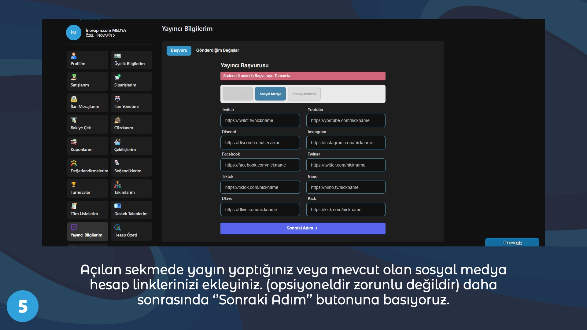 İnovapin Yayıncısı Ol Kazanç Sağla!