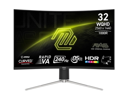 MSI MAG 325CQRXF E2 31.5″ 0.5ms 240Hz WQHD RAPID VA 1000R FreeSync Premium