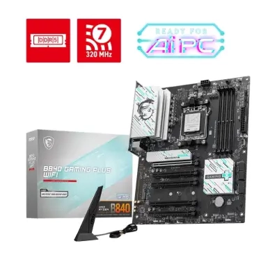 MSI B840 GAMING PLUS WIFI AM5 DDR5 8000(OC)Mhz ATX Gaming (Oyuncu) Anakart