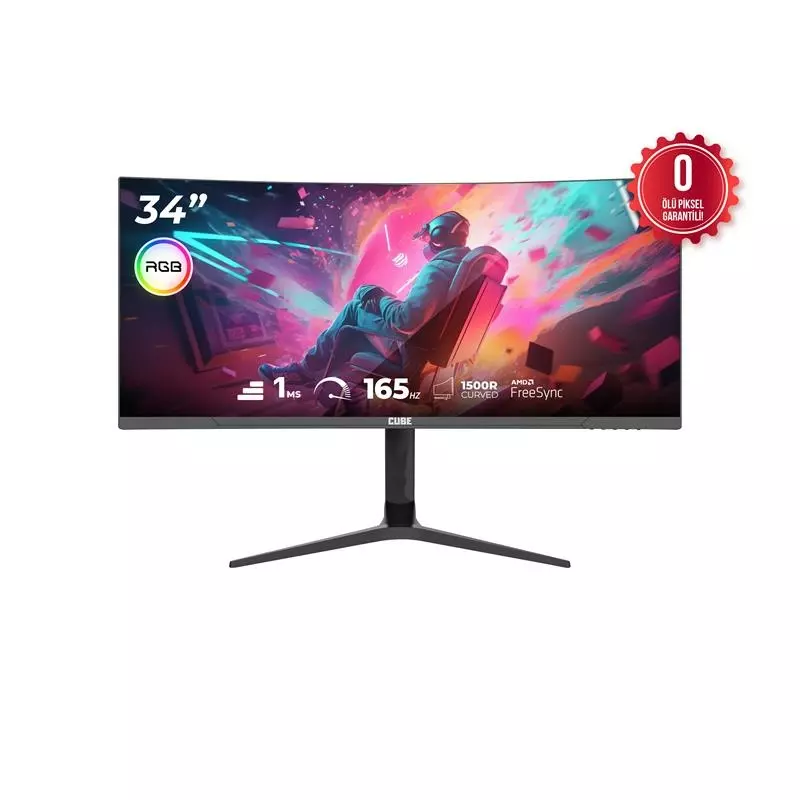 27 CUBE PA-27P240F05 IPS 0.5MS 240HZ 2XHDMI 2XDP FHD 1920X1080 FREESYNC YUKSEKLIK AYARI VESA PIVOT RGB SIYAH GAMING