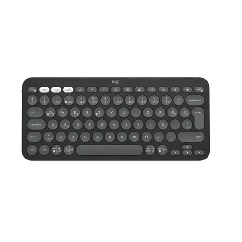 LOGITECH K380S PEBBLE KEYS 2 ÇOKLU CİHAZ ÖZELLİKLİ BLUETOOTH TÜRKÇE Q KLAVYE GRİ 920-011859