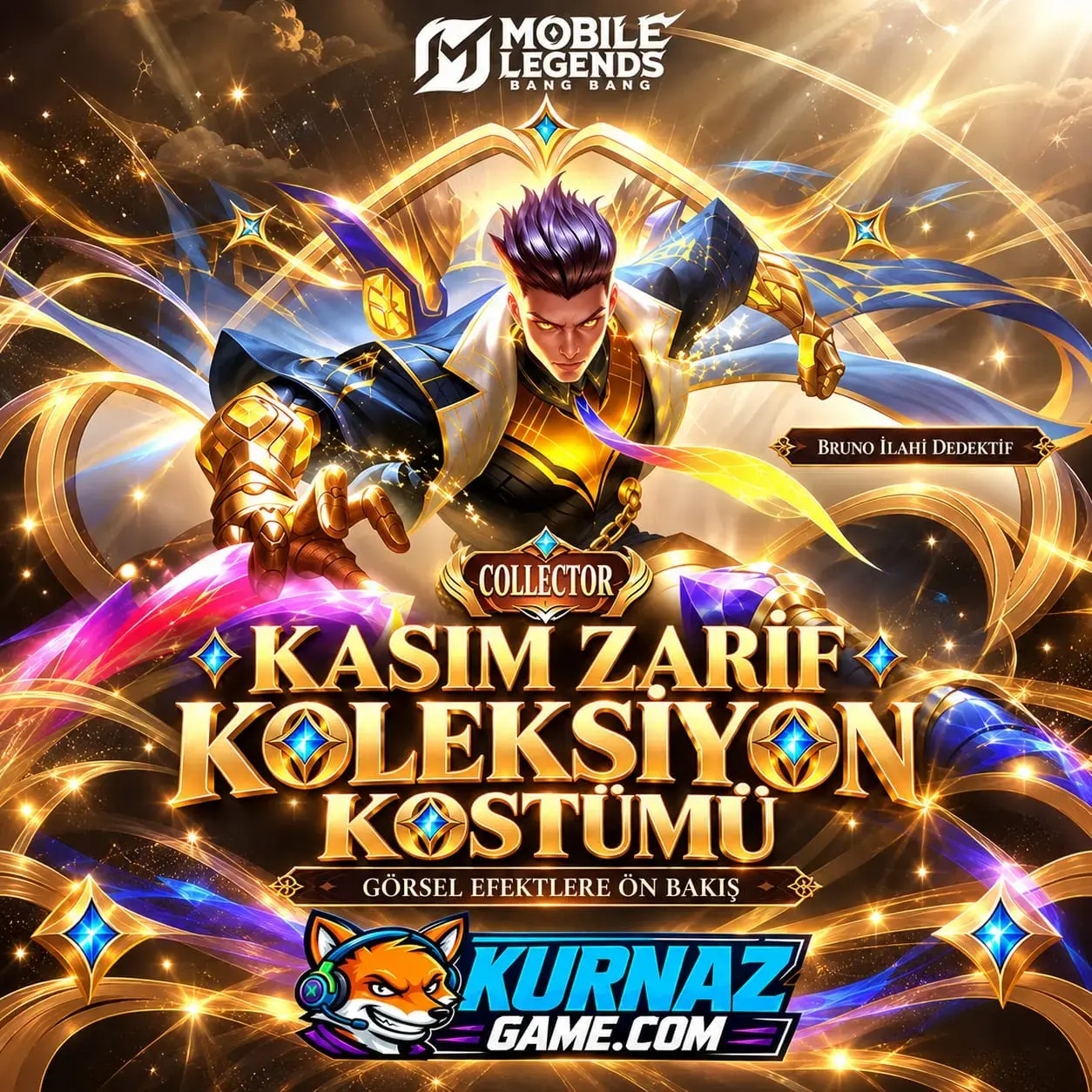 Mobile Legends Bruno İlahi Dedektif Collector Kostümü ve Detayları