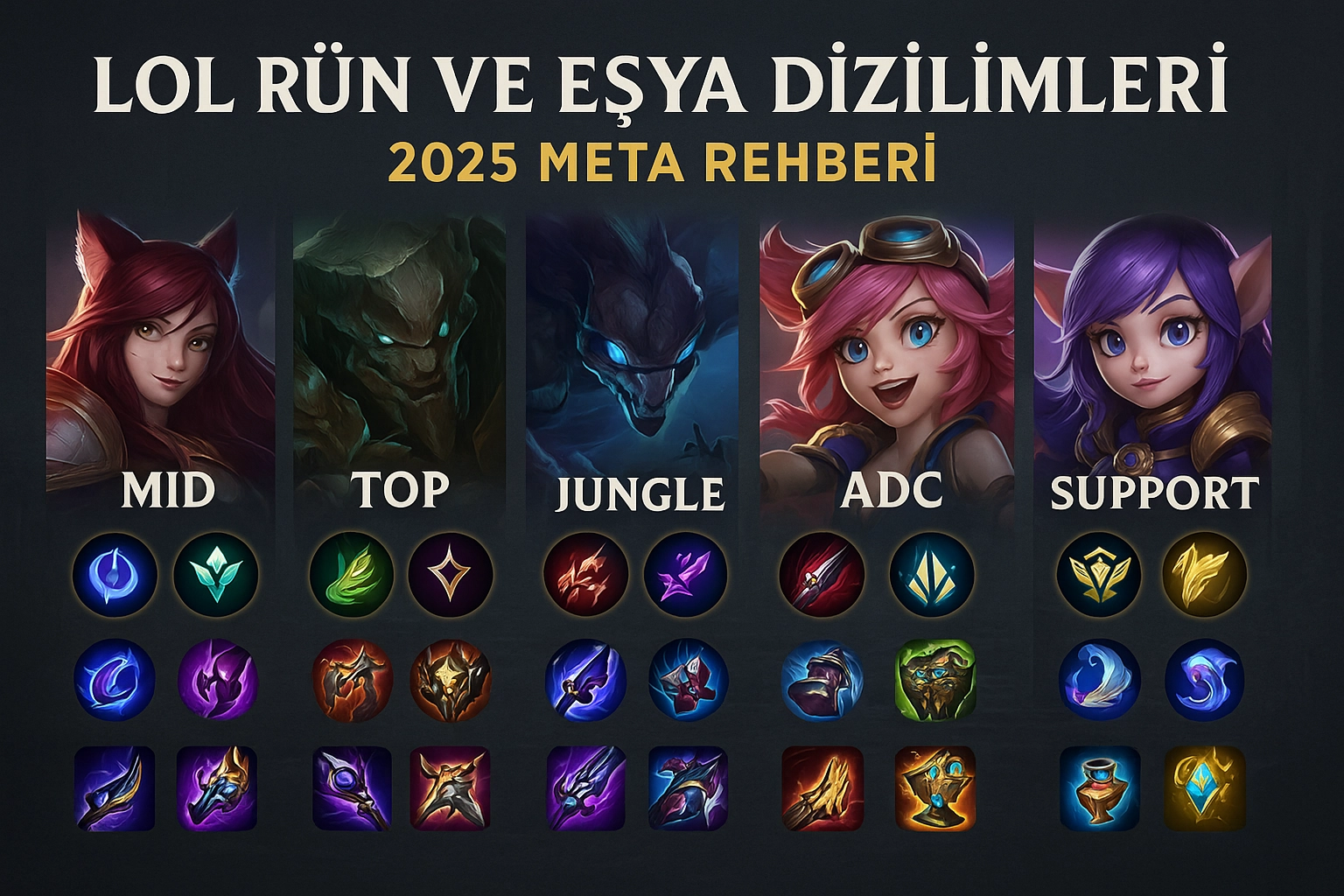 LoL Rün ve Eşya Dizilimleri 2025 – Yeni Sezonda Hangi Build Güçlü? LoL Rün ve Eşya Dizilimleri 2025 – Yeni Sezonda Hangi Build Güçlü?