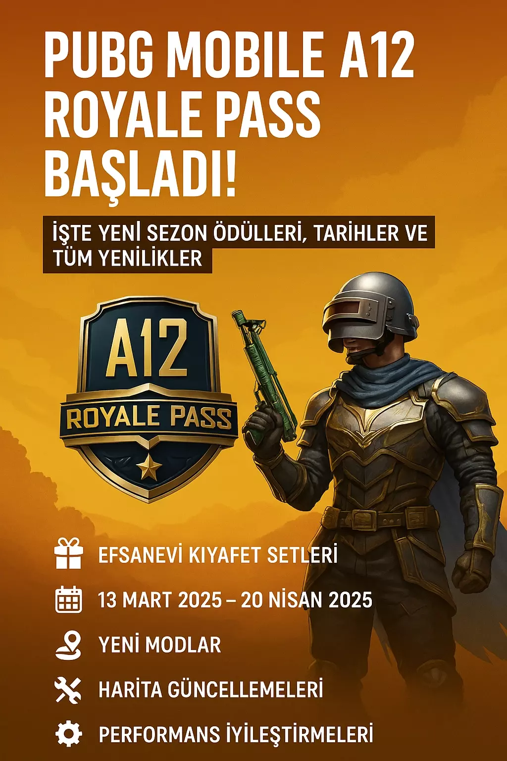 PUBG Mobile A12 Royale Pass ve Yeni Sezon Başladı! İşte Detaylar ve Ödüller