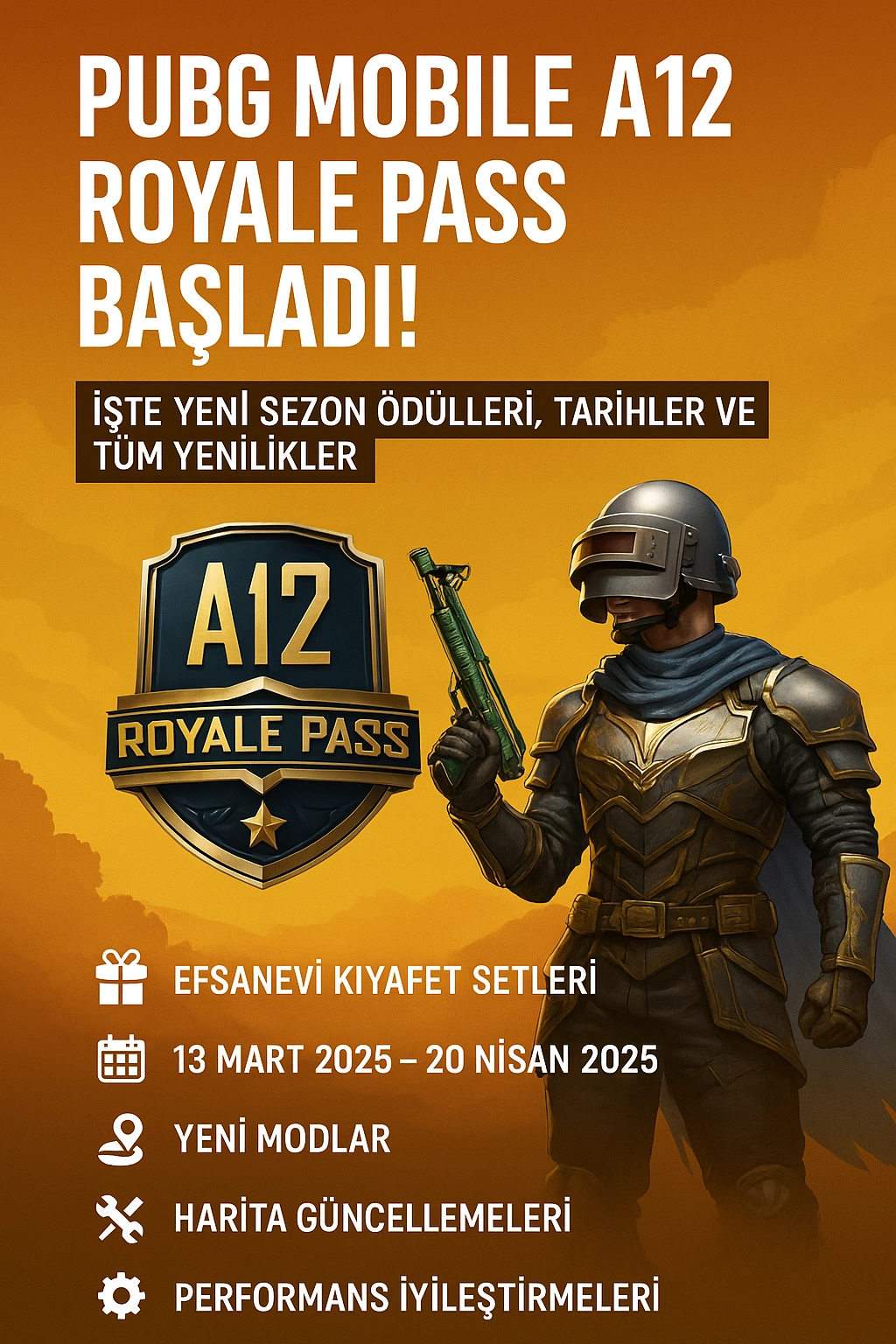 PUBG Mobile A12 Royale Pass ve Yeni Sezon Başladı! İşte Detaylar ve Ödüller