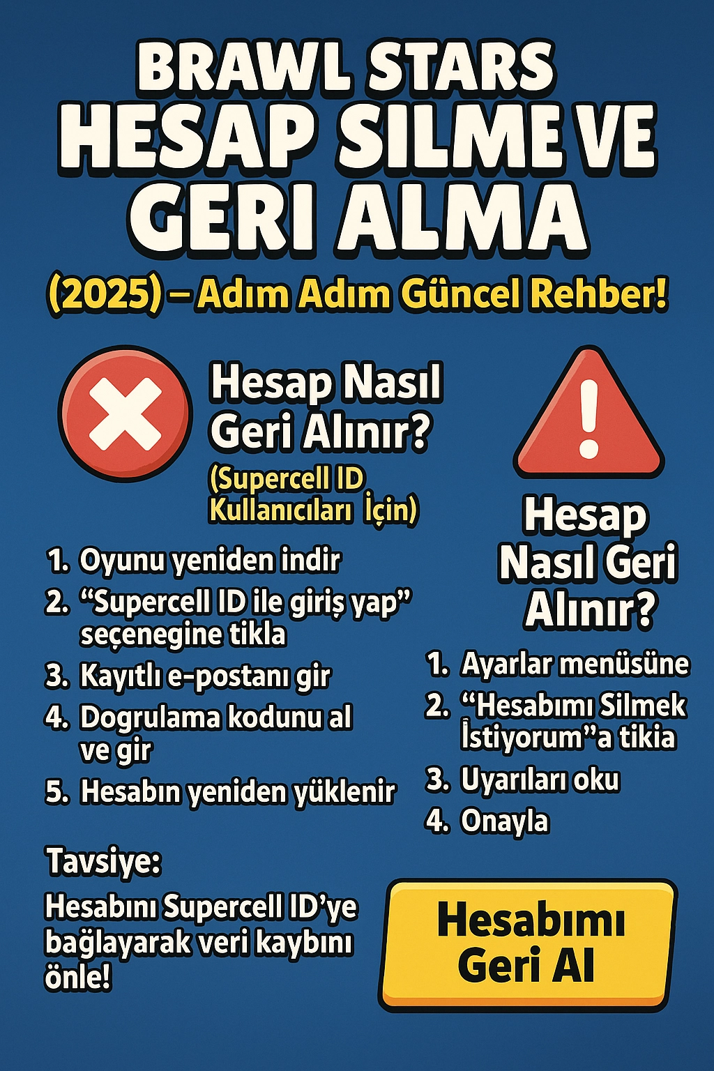Brawl Stars Hesap Silme ve Geri Alma (2025) – Adım Adım Güncel Rehber!