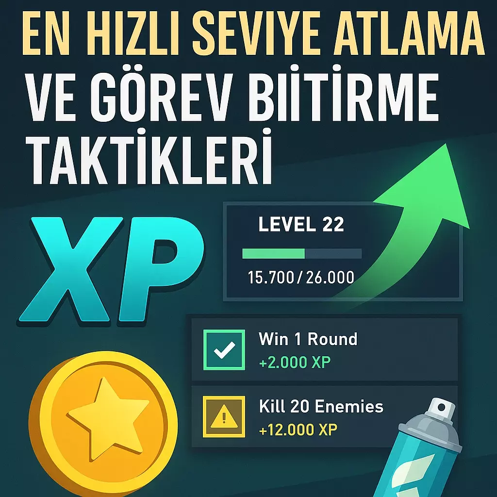 Valorant XP Kasma Rehberi (2025): En Hızlı Seviye Atlama ve Görev Taktikleri! Valorant XP Kasma Rehberi (2025): En Hızlı Seviye Atlama ve Görev Taktikleri!