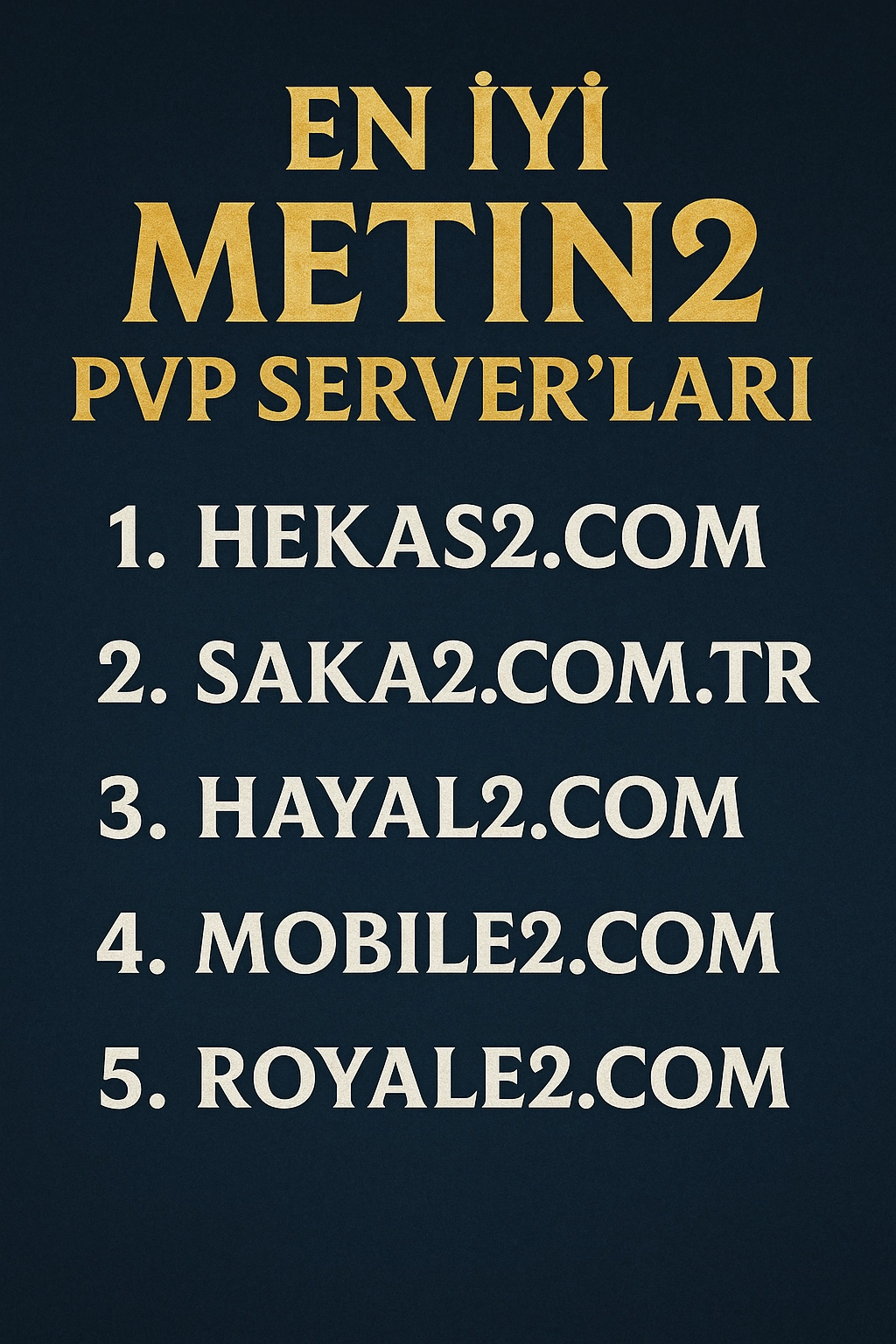 Metin2 2025 En İyi PvP Server’ları – En Aktif ve Popüler Sunucular Listesi!