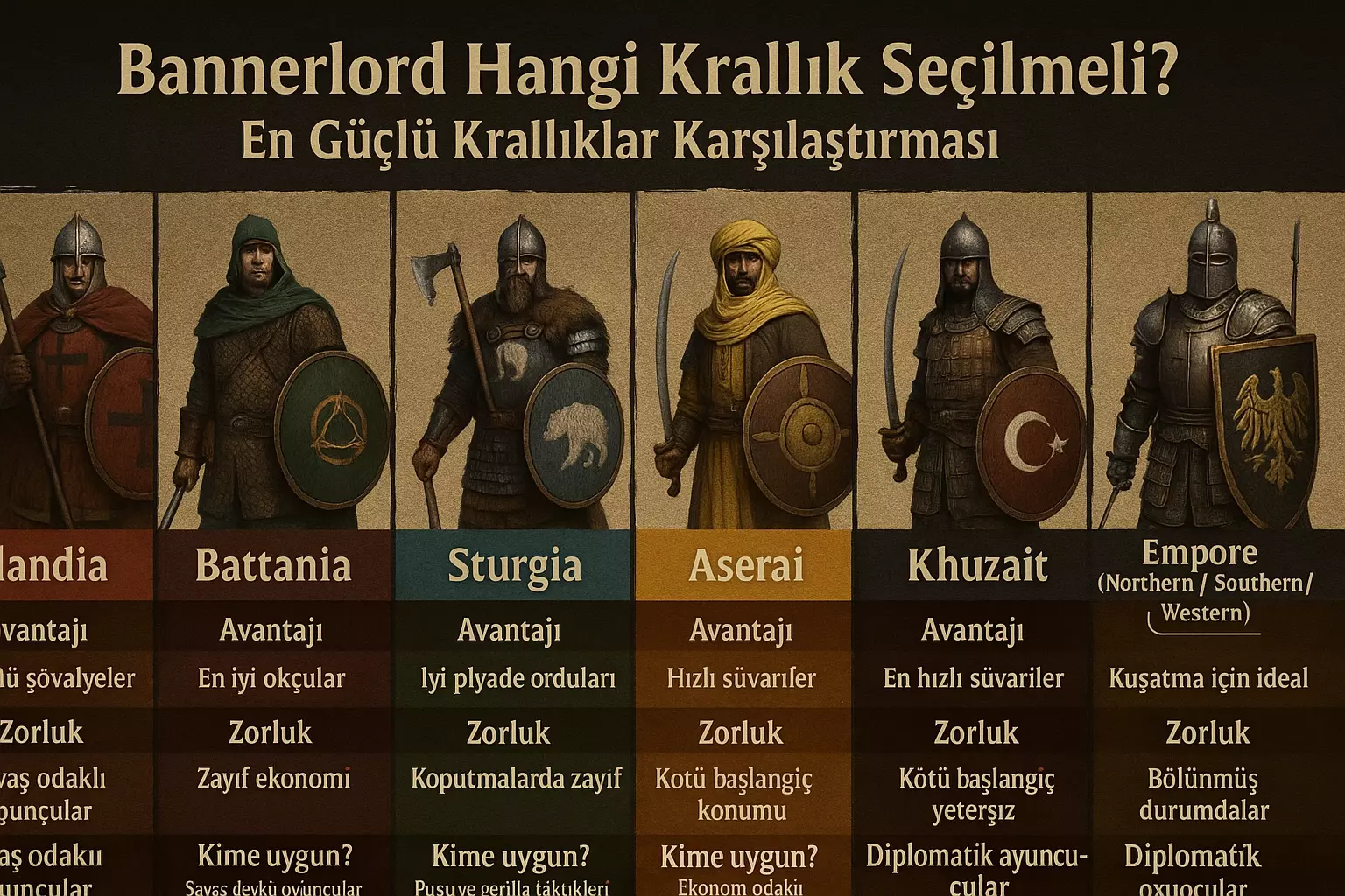 Bannerlord Hangi Krallık Seçilmeli? En Güçlü Krallıklar Karşılaştırması!