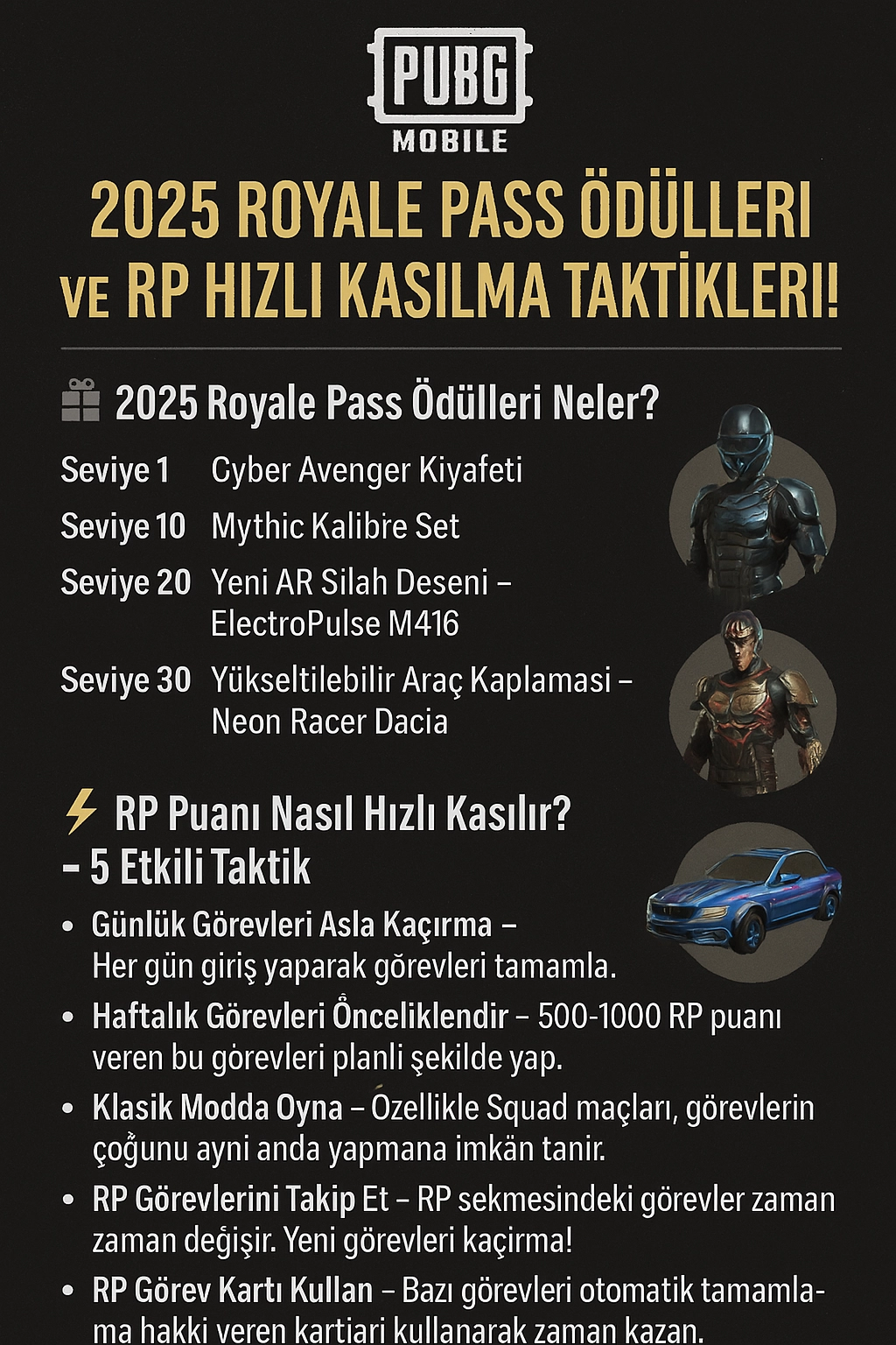 PUBG Mobile 2025 Royale Pass Ödülleri ve RP Hızlı Kasılma Taktikleri!