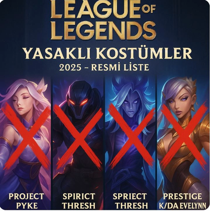 LoL Oyuncuları Uyarıldı: Yasaklı Kostümler Listesi Genişletildi! (2025)