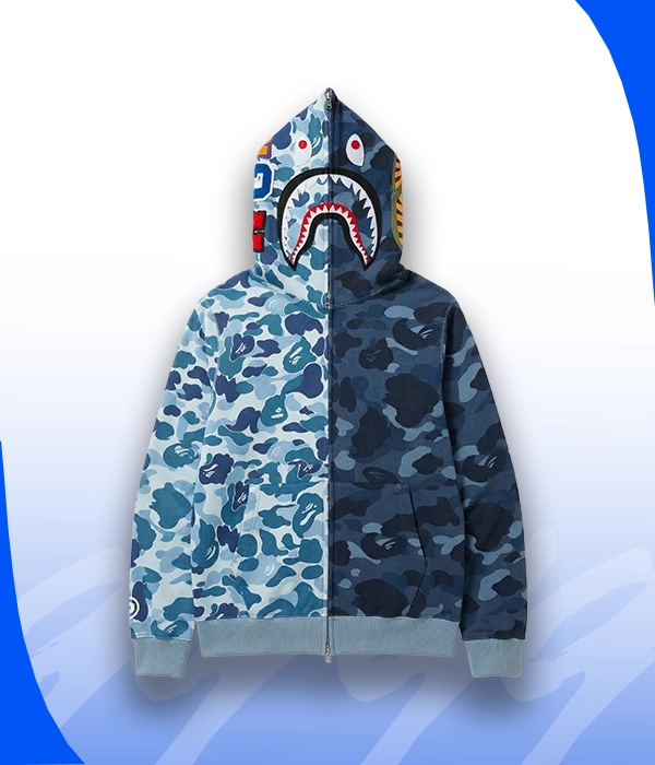 Bape Koleksiyonu Mavi Hoodie