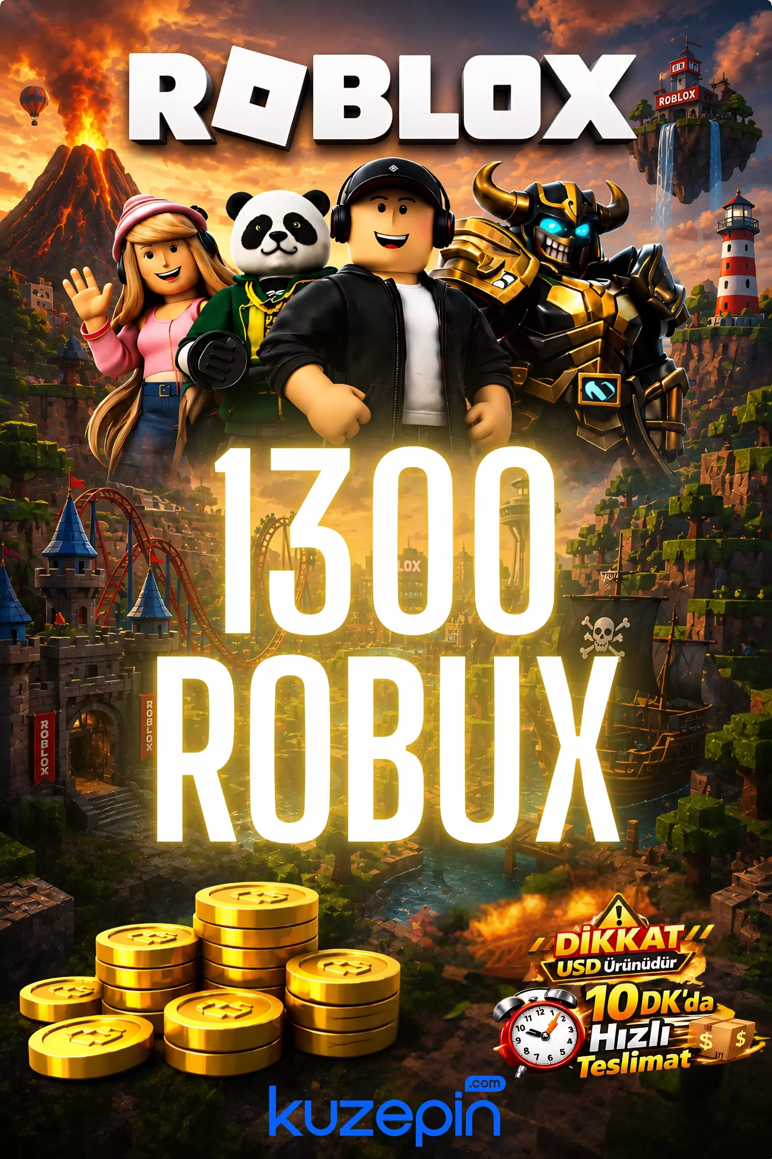Roblox 1300 Robux USD