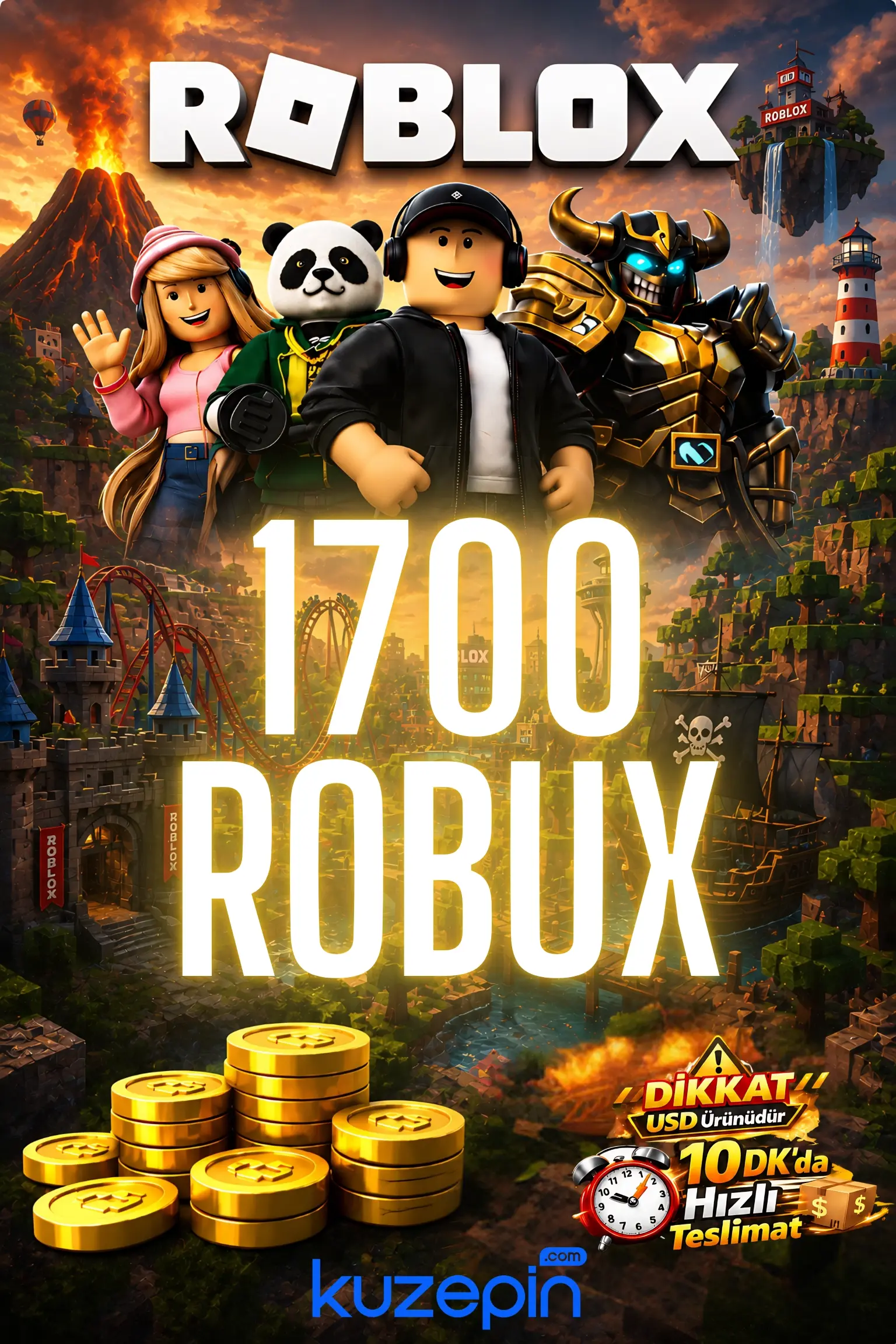 Roblox 1700 Robux USD