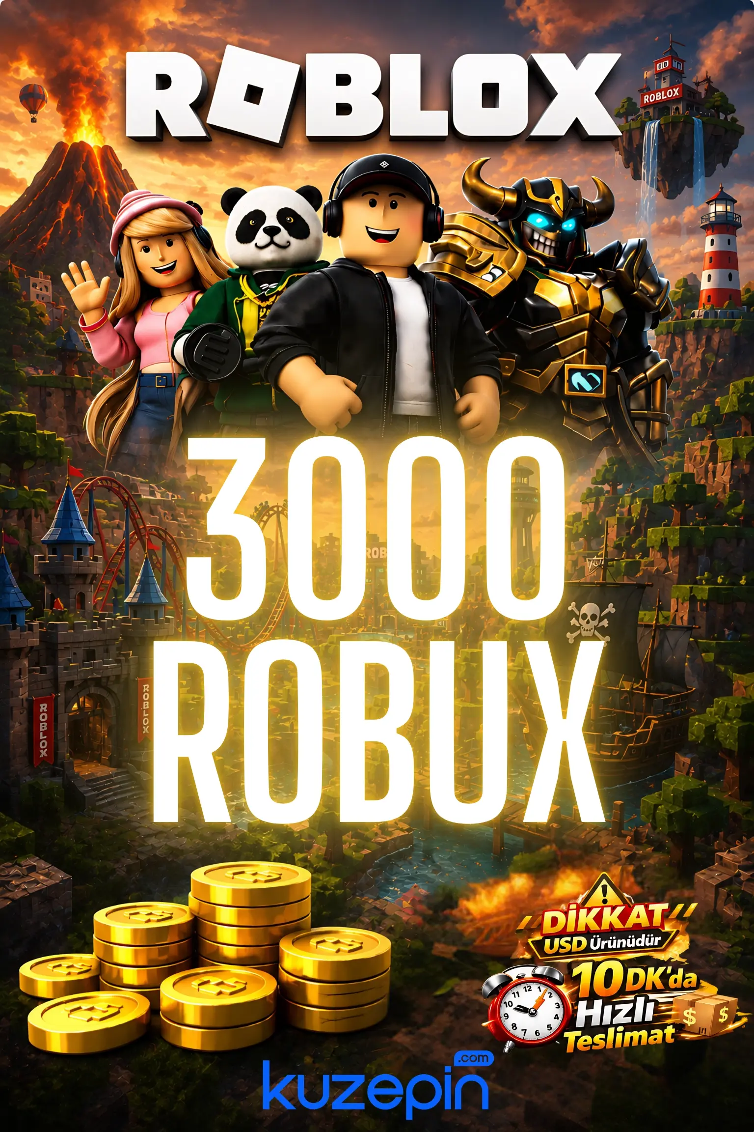 Roblox 3000 Robux USD