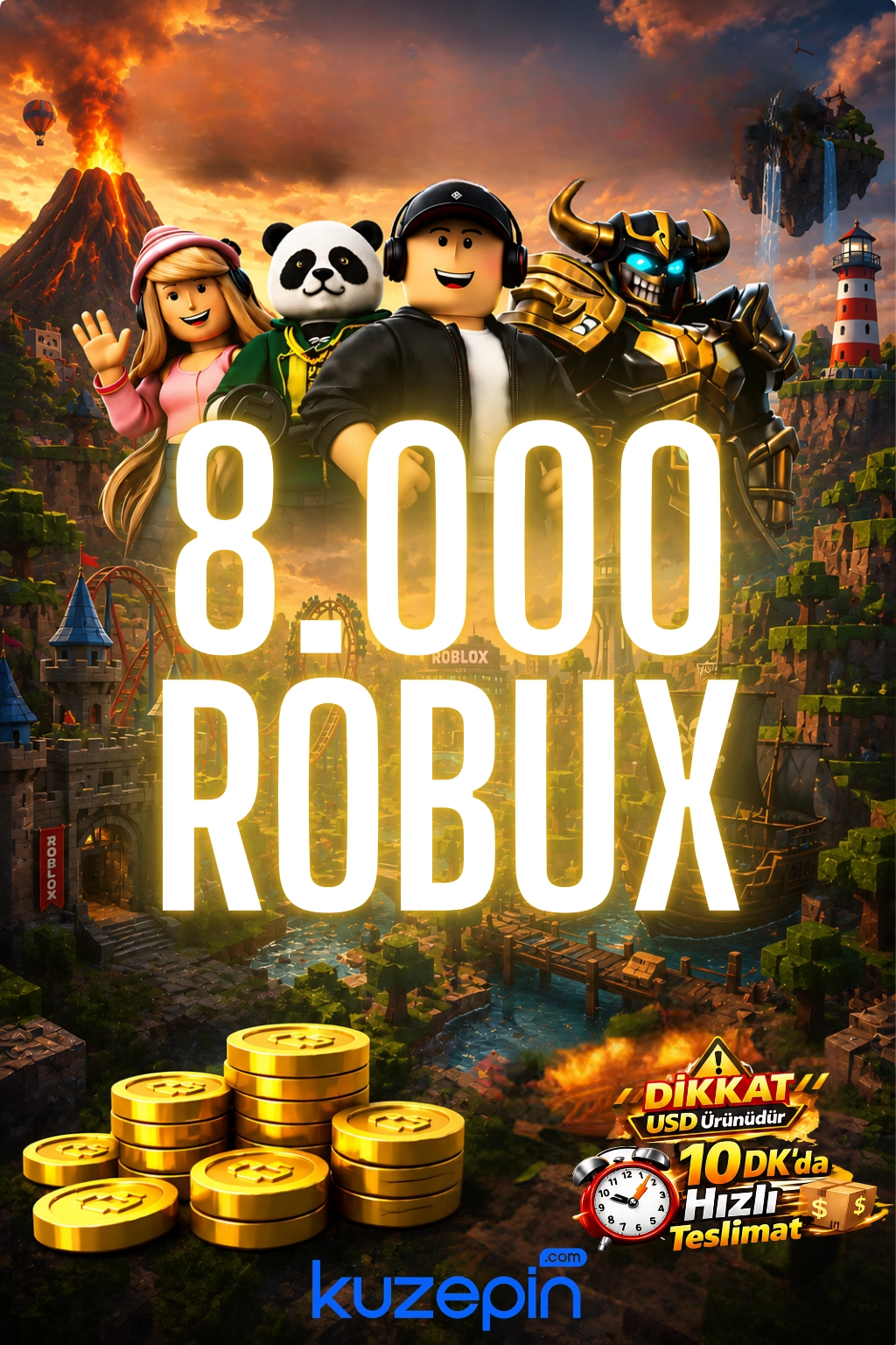 Roblox 8000 Robux USD