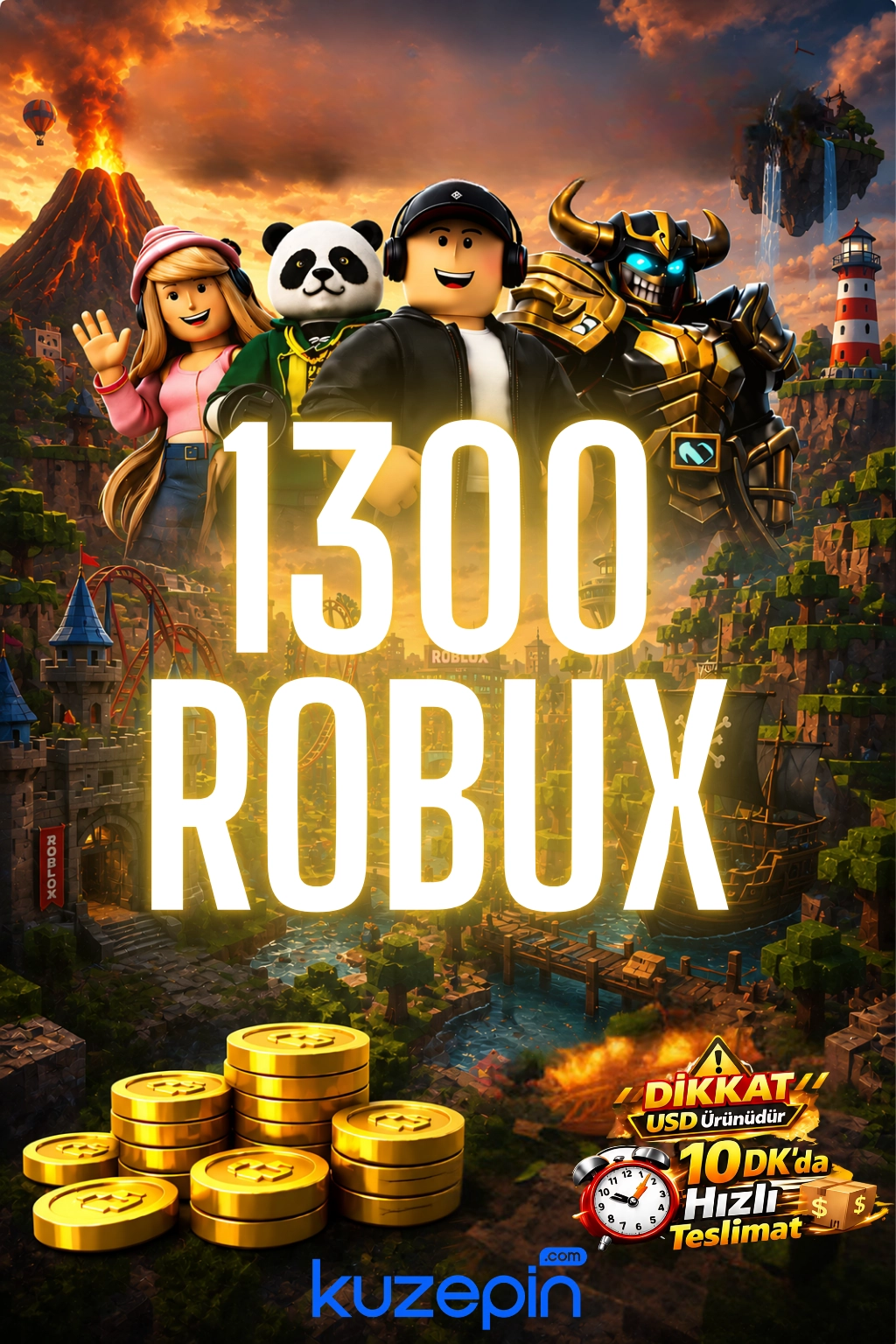 Roblox 1300 Robux USD