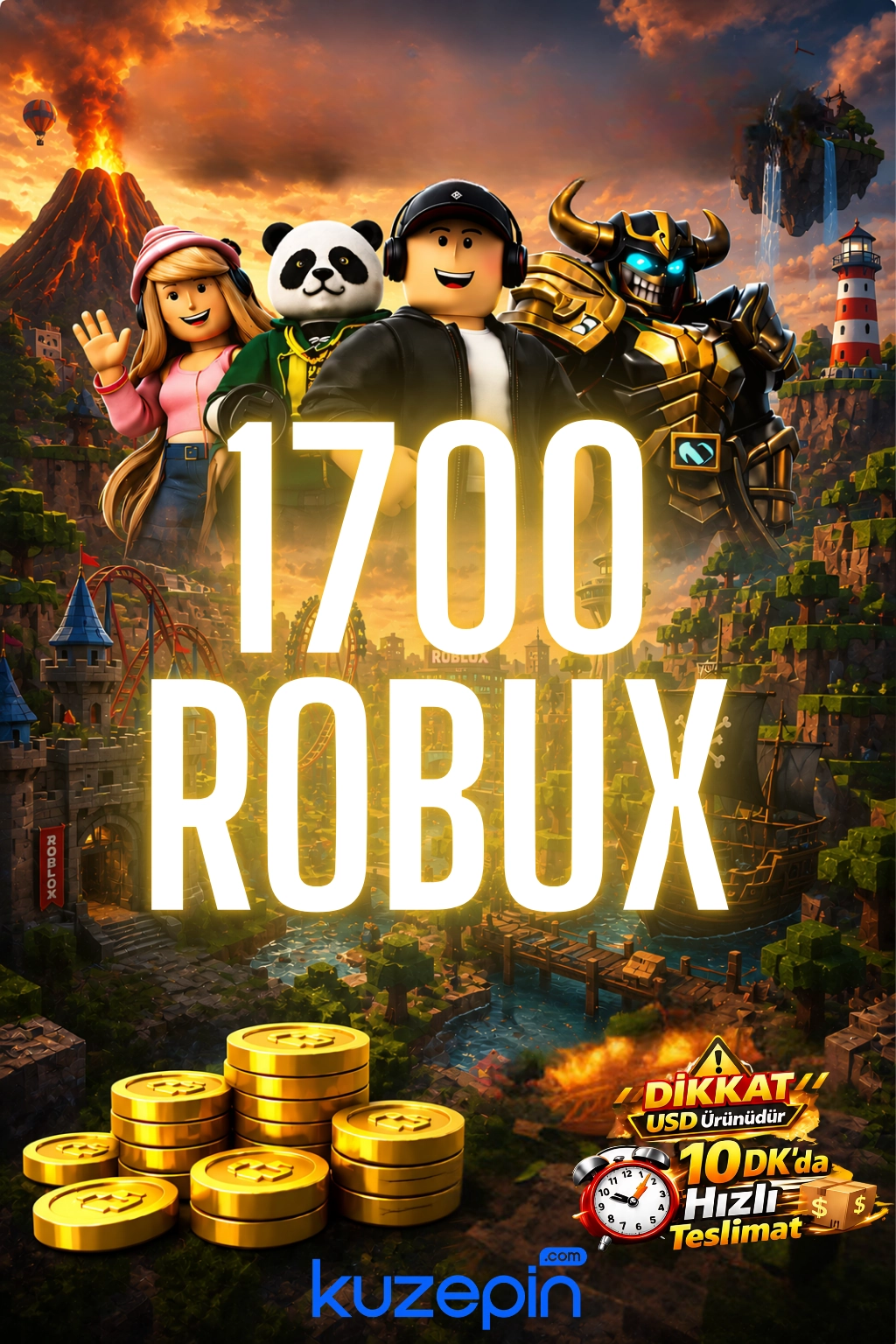 Roblox 1700 Robux USD