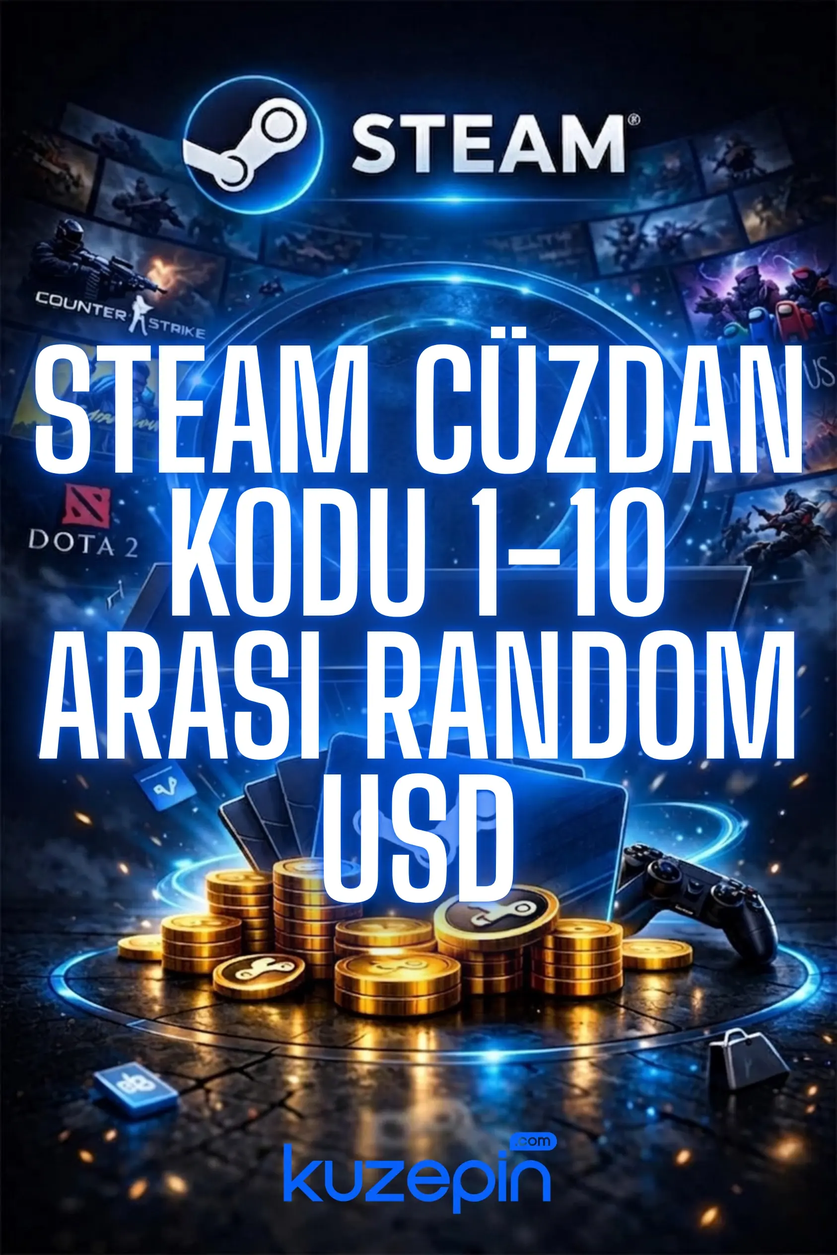 Steam Cüzdan Kodu 1-10 Arası Random USD