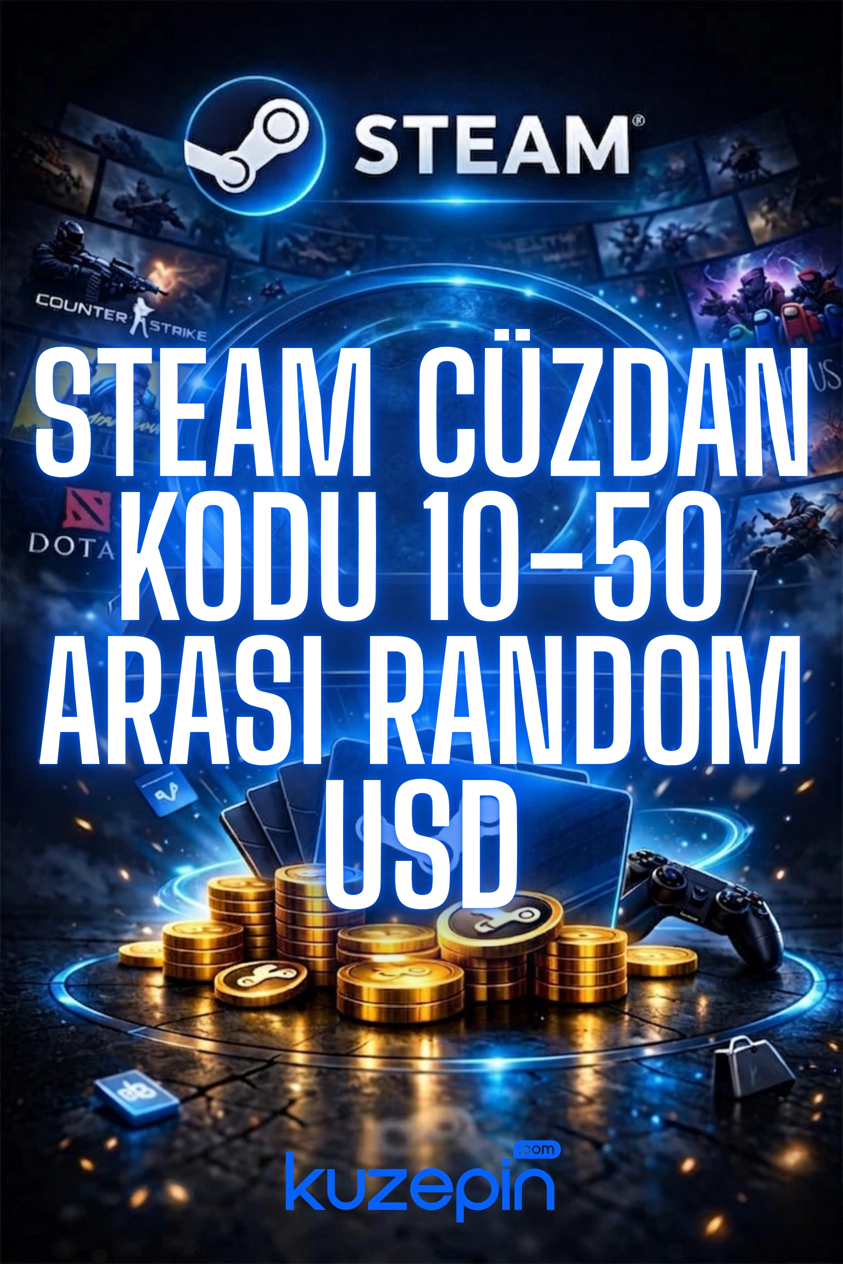 Steam Cüzdan Kodu 10-50 Arası Random USD