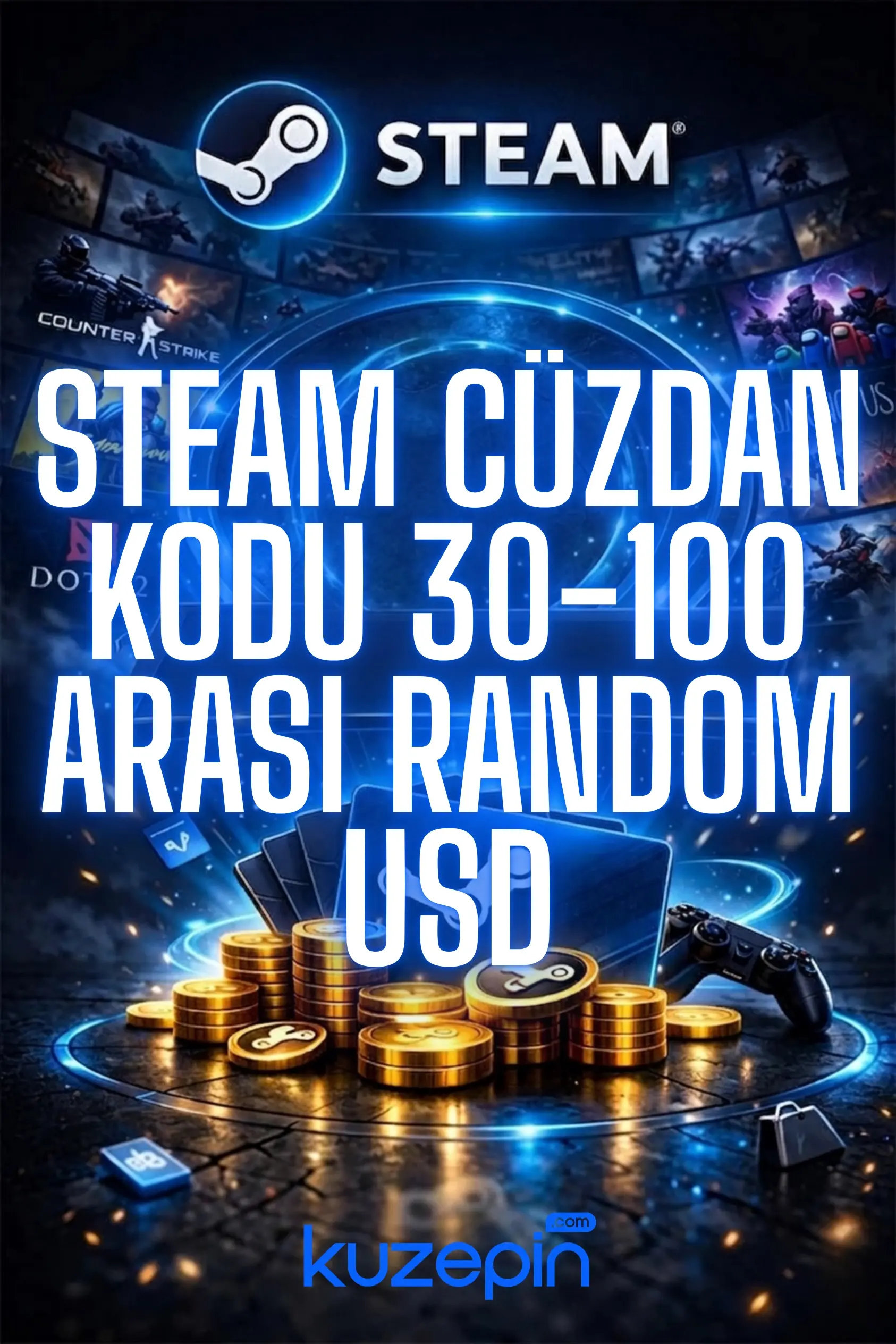 Steam Cüzdan Kodu 30-100 Arası Random USD