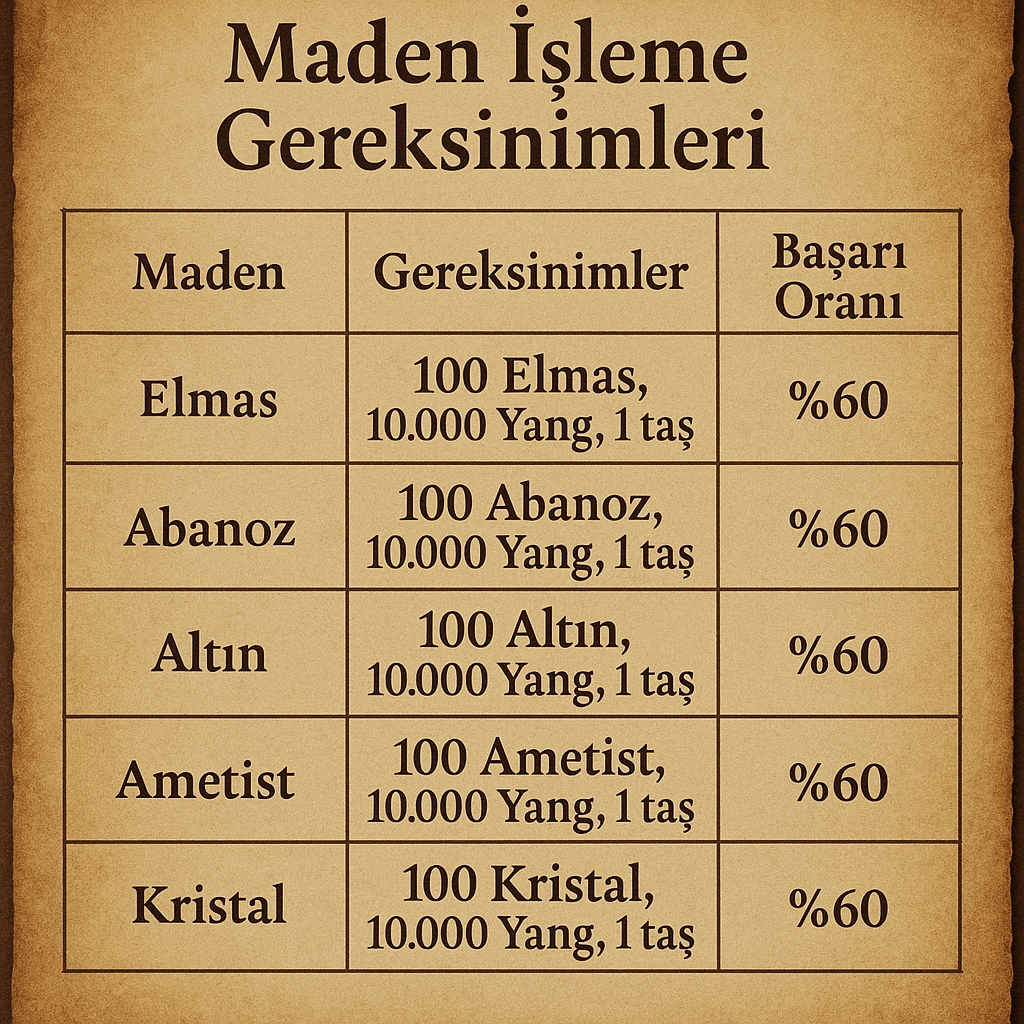 Metin2: Maden Kazma ve İşleme Rehberi