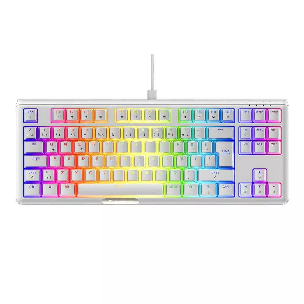 RAMPAGE CLAW BEYAZ RED RAINBOW RED SWITCH MEKANİK GAMING KLAVYE