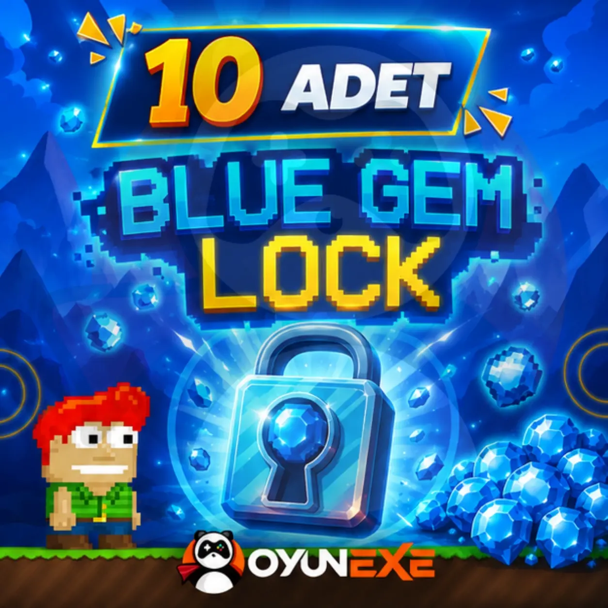 10 Adet Blue Gem Lock BGL