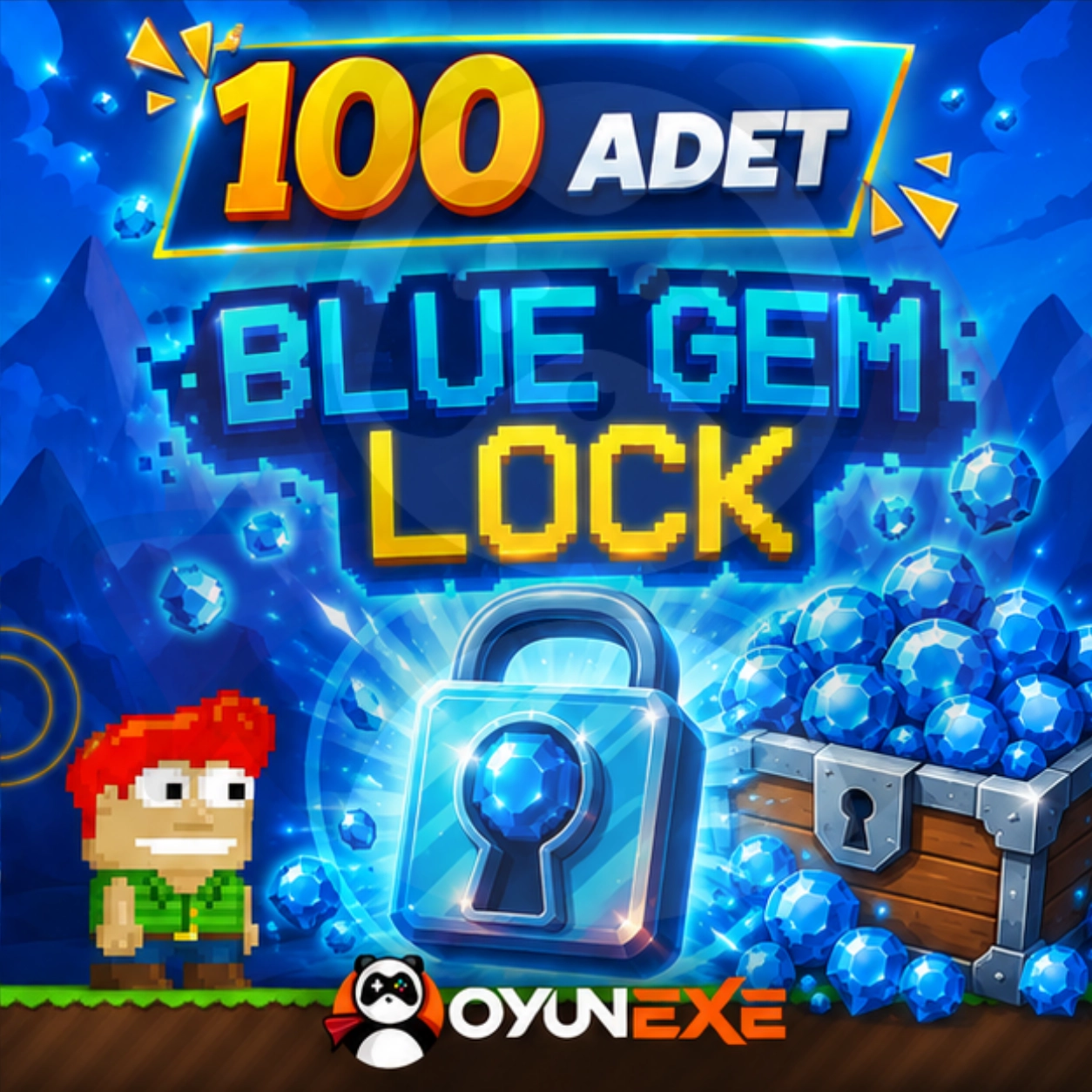 100 Adet Blue Gem Lock BGL