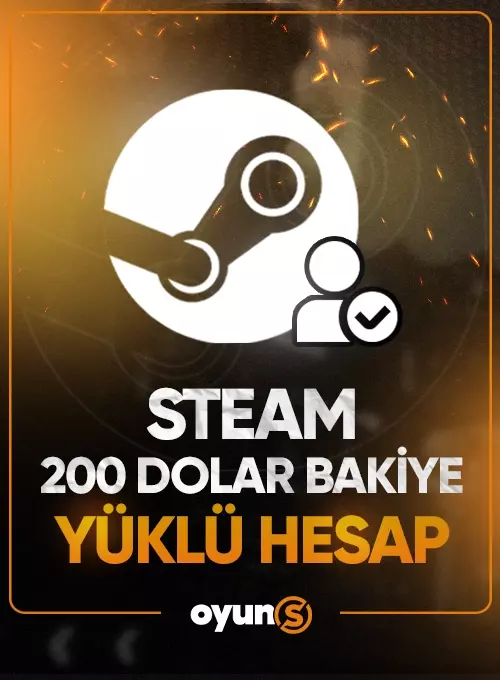 Steam 200 Dolar Bakiye Yüklü Hesap - Kişiye Özel