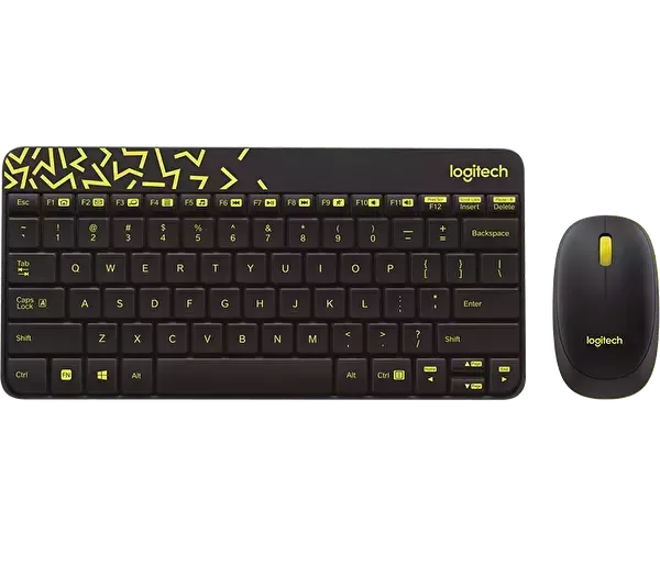 Logitech Mk240 Kablosuz Klavye Mouse Set Sarı Siyah