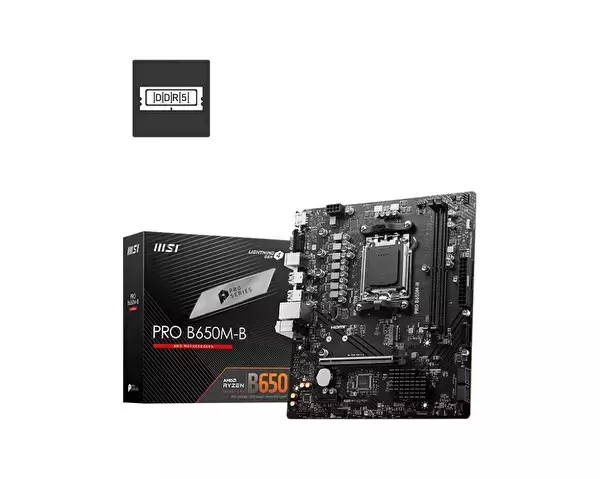 MSI PRO B650M-B AMD B650 AM5 Soket DDR5 6800+(OC)MHz mATX Anakart