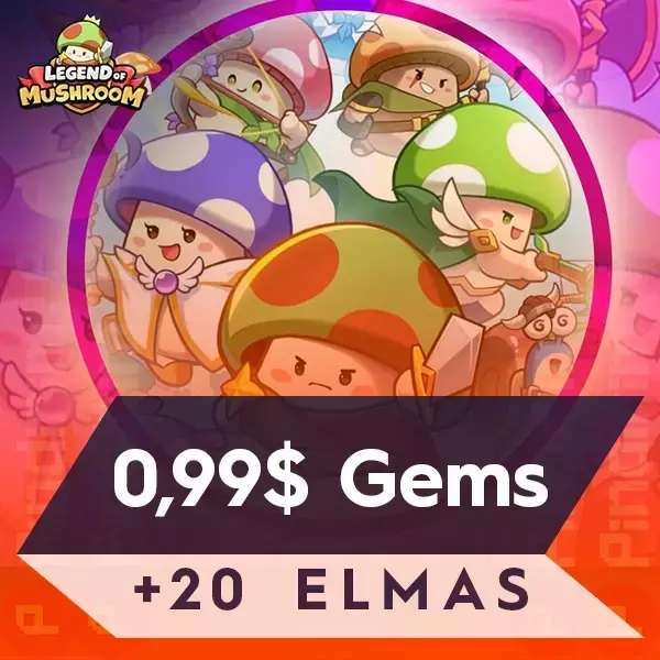 Legend of Mushroom 0.99 USD Gems + 20 Elmas