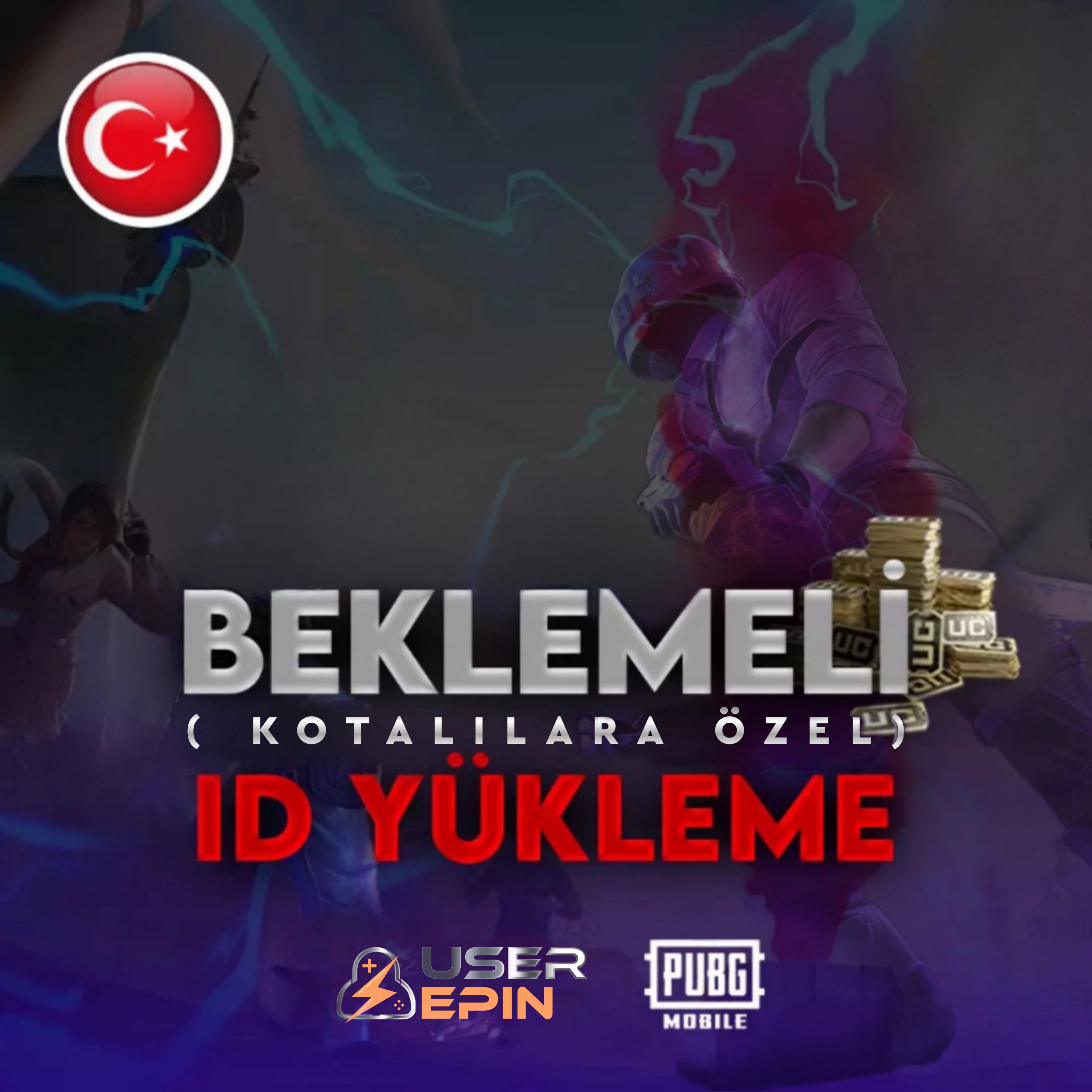 Pubg Mobile Kotalılara Özel Beklemeli (Kampanyalı) UC TR ID